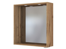 Wandspiegel >Davos I< in Wotan-Eiche - 60x64x18cm...