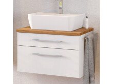 Waschbeckenunterschrank >Davos I< in Weiß aus MDF - 60x41x47cm (BxHxT)