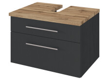 Waschbeckenunterschrank >Davos I< in Alufarben aus MDF - 60x41x47cm (BxHxT)