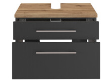 Waschbeckenunterschrank >Davos I< in Alufarben aus MDF - 60x41x47cm (BxHxT)