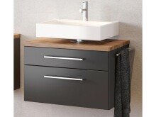 Waschbeckenunterschrank >Davos I< in Alufarben aus MDF - 60x41x47cm (BxHxT)