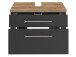 Waschbeckenunterschrank >Davos I< in Alufarben aus MDF - 60x41x47cm (BxHxT)