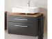 Waschbeckenunterschrank >Davos I< in Alufarben aus MDF - 60x41x47cm (BxHxT)