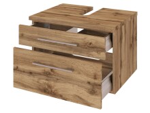Waschbeckenunterschrank >Davos I< in Alufarben aus MDF - 60x41x47cm (BxHxT)