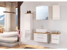 Midischrank >Davos I< in Weiß aus MDF - 30x130x35cm (BxHxT)