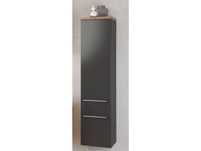 Midischrank >Davos I< in Alufarben aus MDF - 30x130x35cm (BxHxT)