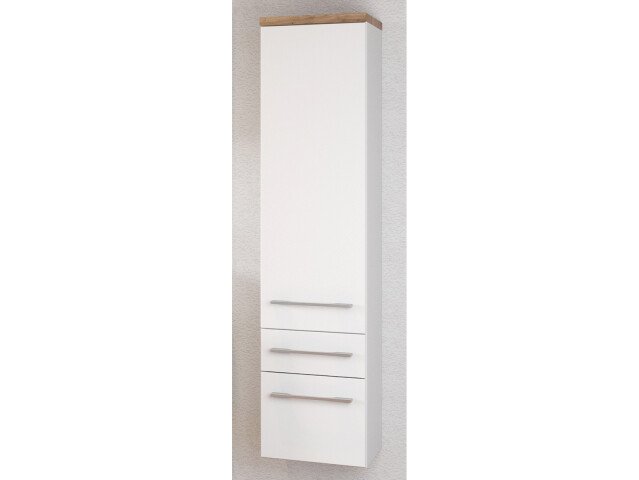 Midischrank >Davos II< in Weiß aus MDF - 30x130x35cm (BxHxT)