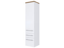 Midischrank >Davos II< in Weiß aus MDF - 30x130x35cm (BxHxT)