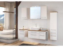 Midischrank >Davos II< in Weiß aus MDF - 30x130x35cm (BxHxT)