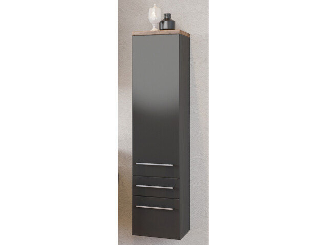 Midischrank >Davos II< in Alufarben aus MDF - 30x130x35cm (BxHxT)