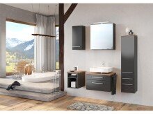 Midischrank >Davos II< in Alufarben aus MDF - 30x130x35cm (BxHxT)