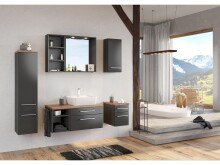 Waschbeckenunterschrank >Davos II< in Alufarben aus MDF - 90x41x47cm (BxHxT)
