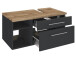 Waschbeckenunterschrank >Davos II< in Alufarben aus MDF - 90x41x47cm (BxHxT)