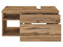 Waschbeckenunterschrank >Davos II< in Alufarben aus MDF - 90x41x47cm (BxHxT)