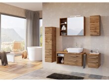 Waschbeckenunterschrank >Davos II< in Alufarben aus MDF - 90x41x47cm (BxHxT)