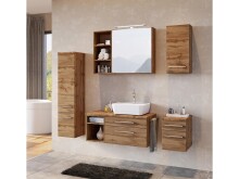 Waschbeckenunterschrank >Davos II< in Alufarben aus MDF - 90x41x47cm (BxHxT)