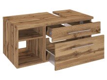 Waschbeckenunterschrank >Davos II< in Alufarben aus MDF - 90x41x47cm (BxHxT)