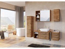 Waschbeckenunterschrank >Davos II< in Alufarben aus MDF - 90x41x47cm (BxHxT)