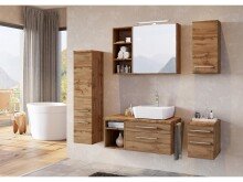 Waschbeckenunterschrank >Davos II< in Alufarben aus MDF - 90x41x47cm (BxHxT)