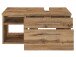Waschbeckenunterschrank >Davos II< in Alufarben aus MDF - 90x41x47cm (BxHxT)