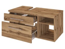 Waschbeckenunterschrank >Davos III< in Alufarben aus MDF - 90x41x47cm (BxHxT)