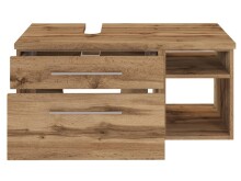 Waschbeckenunterschrank >Davos III< in Alufarben aus MDF - 90x41x47cm (BxHxT)