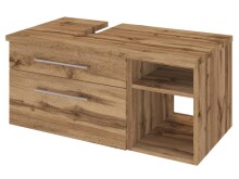 Waschbeckenunterschrank >Davos III< in Alufarben aus MDF - 90x41x47cm (BxHxT)