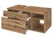 Waschbeckenunterschrank >Davos III< in Alufarben aus MDF - 90x41x47cm (BxHxT)