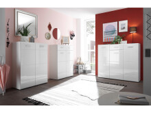 Schuhschrank >Olivia< in Weiß aus MDF - 90x122x40cm (BxHxT)