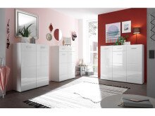 Schuhschrank >Olivia< in Weiß aus MDF - 90x122x40cm (BxHxT)