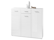 Schuhschrank >Olivia< in Weiß aus MDF - 135x122x40cm (BxHxT)