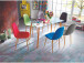 Esszimmerstuhl >Shanie I< in Eiche Optik aus Metall - 44x89x38cm (BxHxT)