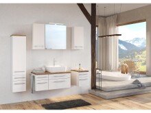 Waschbeckenunterschrank >Davos IV< in Weiß aus MDF - 90x41x47cm (BxHxT)