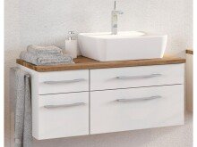 Waschbeckenunterschrank >Davos IV< in Weiß...