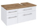 Waschbeckenunterschrank >Davos IV< in Weiß aus MDF - 90x41x47cm (BxHxT)