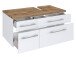 Waschbeckenunterschrank >Davos IV< in Weiß aus MDF - 90x41x47cm (BxHxT)