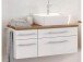 Waschbeckenunterschrank >Davos IV< in Weiß aus MDF - 90x41x47cm (BxHxT)
