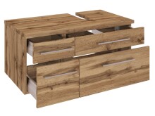 Waschbeckenunterschrank >Davos IV< in Alufarben aus MDF - 90x41x47cm (BxHxT)