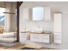 Waschbeckenunterschrank >Davos V< in Weiß aus MDF - 90x41x47cm (BxHxT)