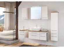 Waschbeckenunterschrank >Davos V< in Weiß aus MDF - 90x41x47cm (BxHxT)
