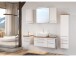 Waschbeckenunterschrank >Davos V< in Weiß aus MDF - 90x41x47cm (BxHxT)