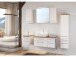 Waschbeckenunterschrank >Davos V< in Weiß aus MDF - 90x41x47cm (BxHxT)
