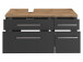 Waschbeckenunterschrank >Davos V< in Alufarben aus MDF - 90x41x47cm (BxHxT)