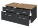 Waschbeckenunterschrank >Davos V< in Alufarben aus MDF - 90x41x47cm (BxHxT)