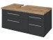 Waschbeckenunterschrank >Davos V< in Alufarben aus MDF - 90x41x47cm (BxHxT)
