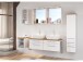 Waschbeckenunterschrank >Davos VI< in Weiß aus MDF - 120x41x47cm (BxHxT)