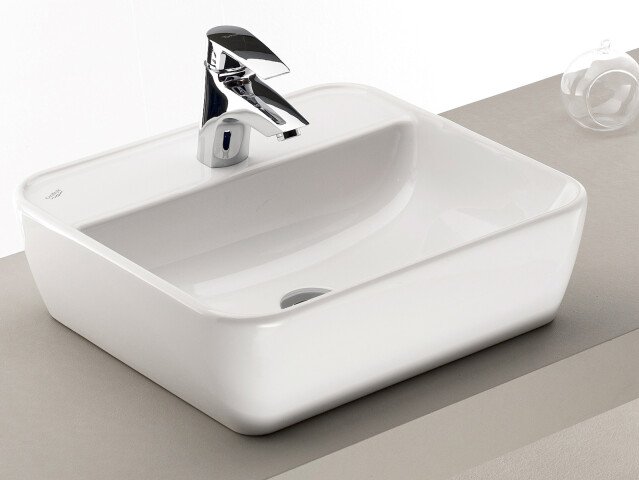 Aufsatzwaschbecken >Davos< aus Keramik - 45x14x42cm (BxHxT)