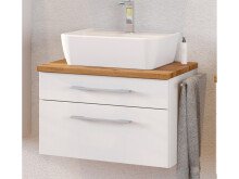 Waschtisch-Set >Davos I< in Weiß aus Keramik - 60x14x42cm (BxHxT)