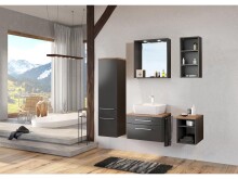 Waschtisch-Set >Davos I< in Alufarben aus Keramik - 60x14x42cm (BxHxT)