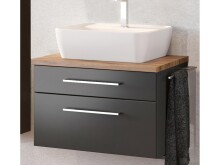 Waschtisch-Set >Davos I< in Alufarben aus Keramik - 60x14x42cm (BxHxT)